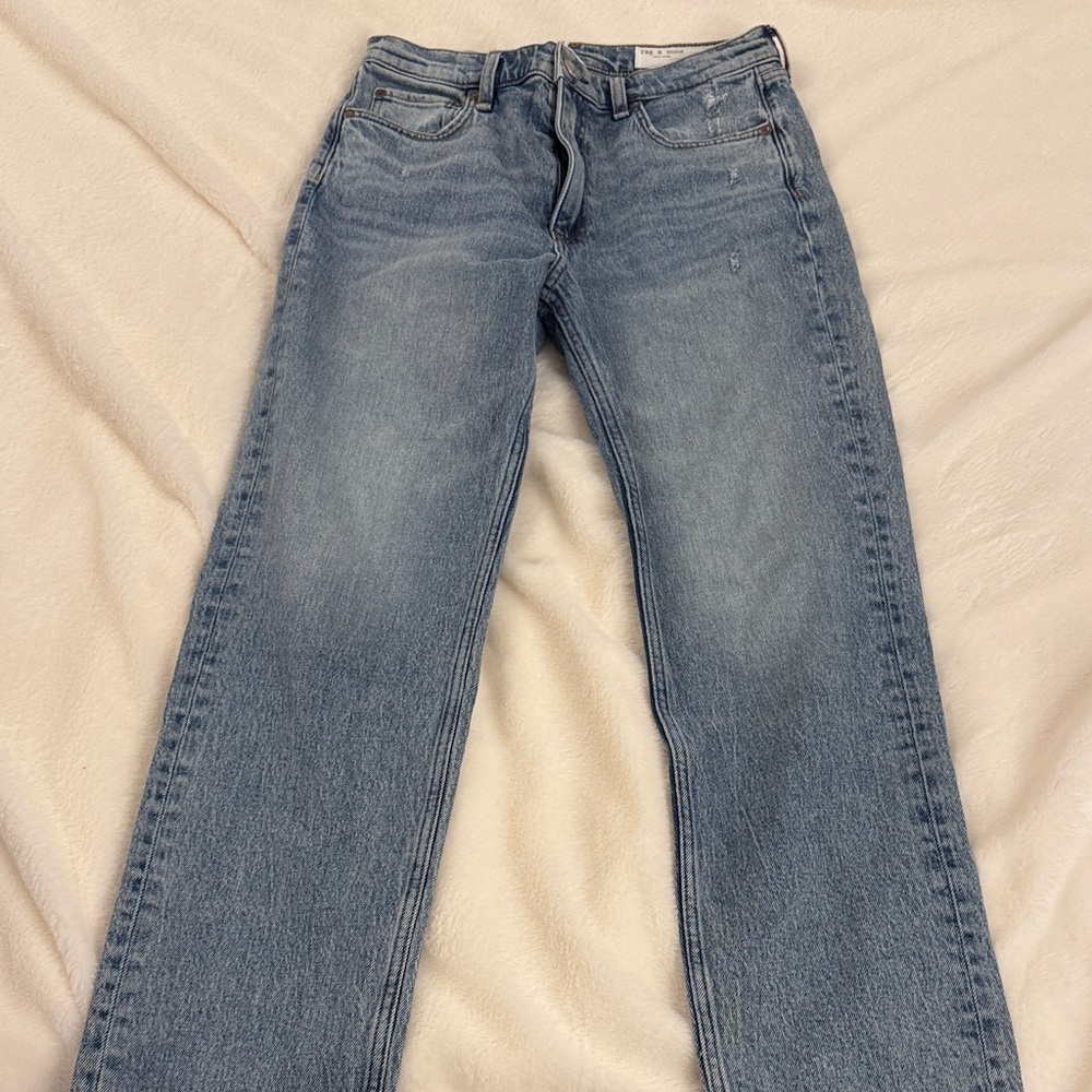 rag & bone Women's Harlow Light Blue Straight Leg Jeans